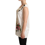 Dolce & Gabbana White Dog Floral Print Embellished T-shirt TSH6710 -38