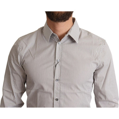 Dolce & Gabbana Gray Cotton Slim Fit Mens SICILY Shirt