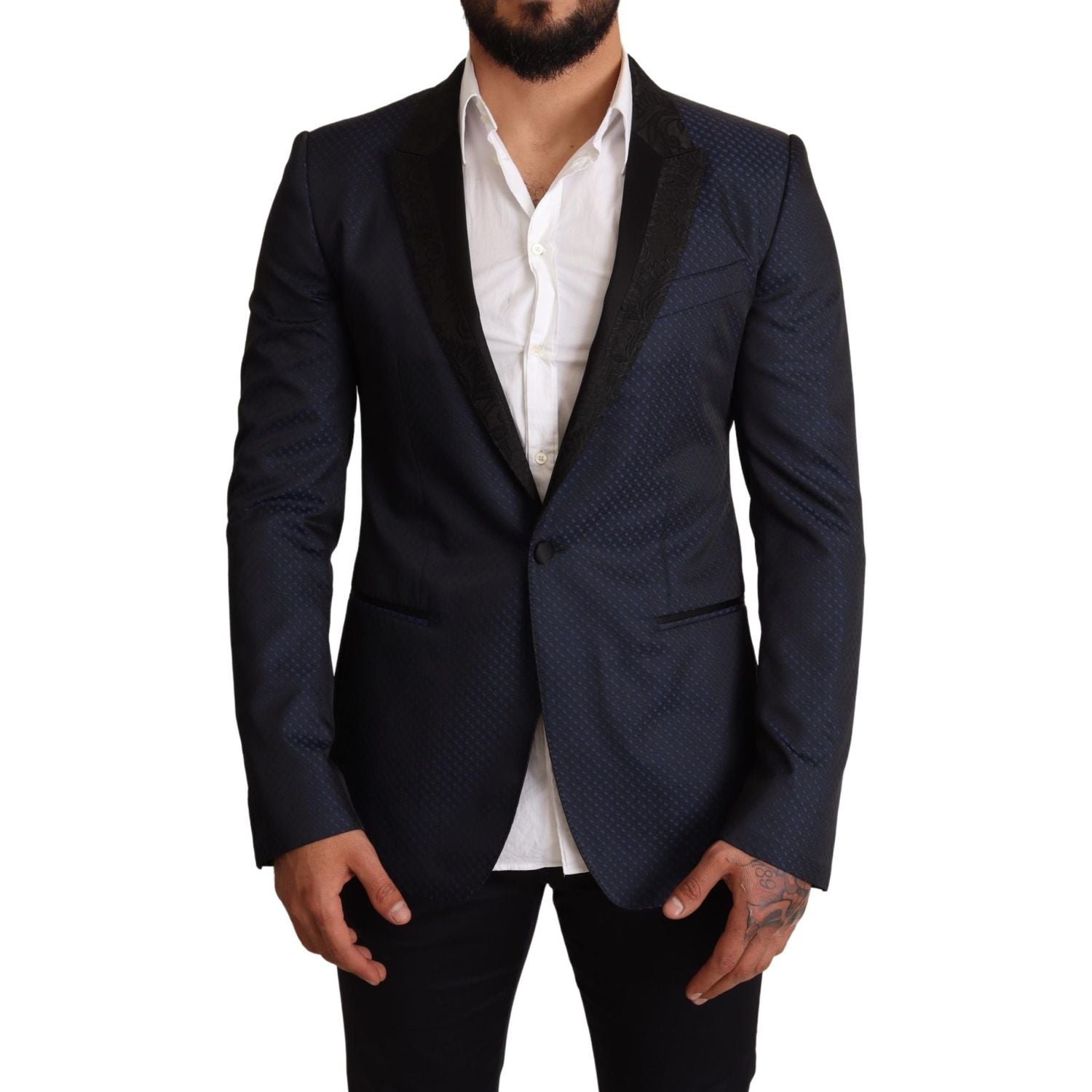 Dolce & Gabbana Blue Wool Slim Fit MARTINI Blazer Jacket
