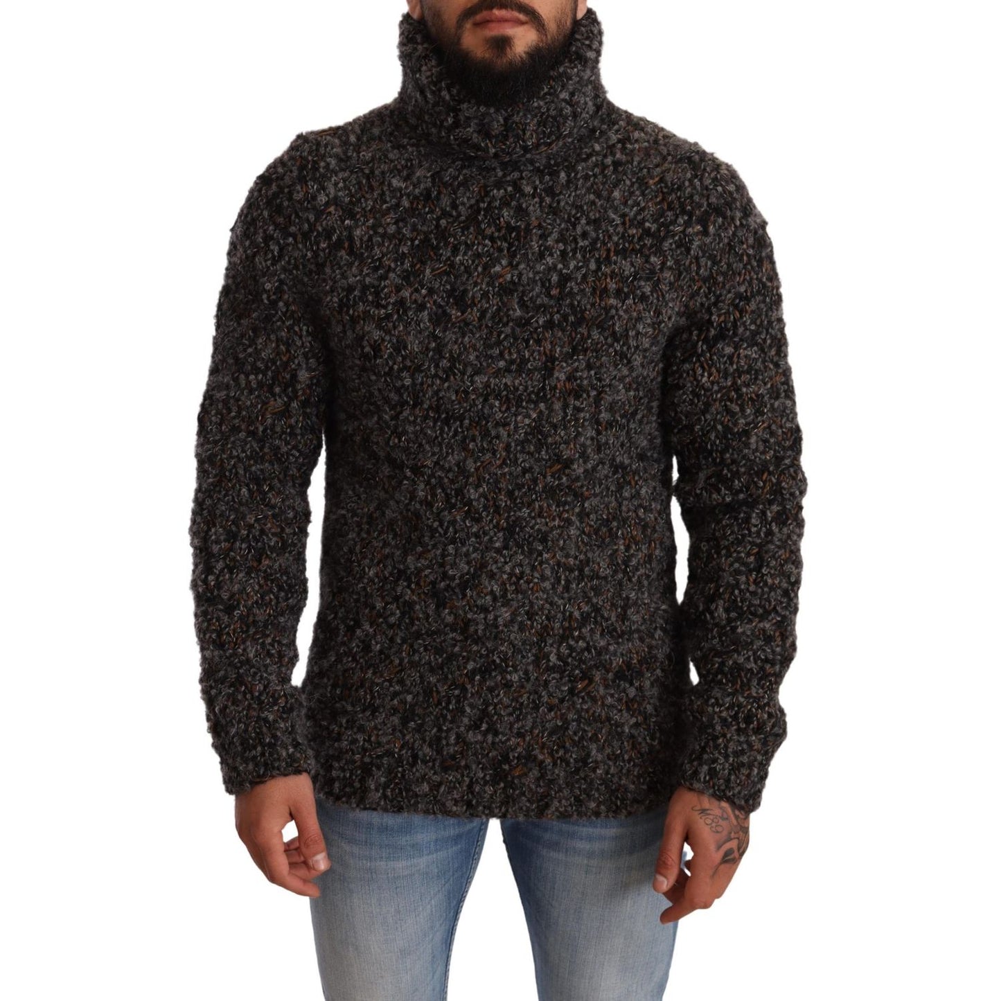 Dolce & Gabbana Gray Wool Blend Turtleneck Pullover Sweater