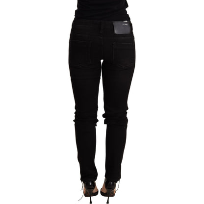 Acht Black Low Waist Skinny Denim Trouser WOMAN TROUSERS