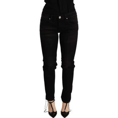 Acht Black Low Waist Skinny Denim Trouser WOMAN TROUSERS