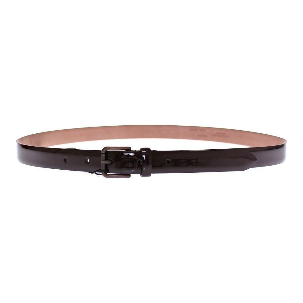 Dolce & Gabbana Brown Leather Logo Belt Cintura Belt WOMAN BELTS