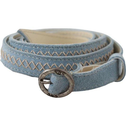 Costume National Blue Skinny Leather Fashion Waist Belt WOMAN BELTS