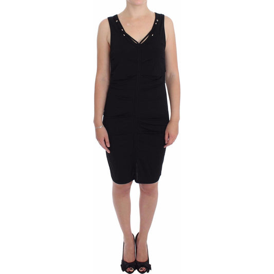 Roccobarocco Black Stretch Wiggle Pencil Sheath Bodycon Dress SIG17260- 48