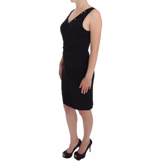 Roccobarocco Black Stretch Wiggle Pencil Sheath Bodycon Dress SIG17260- 48