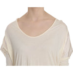 Costume National Cream Round Neck Knee Length Dress TSH3711- 44