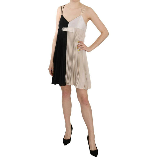 PINKO Black and White Mini Sleeve less A-line Princess Dress TSH3647- 42