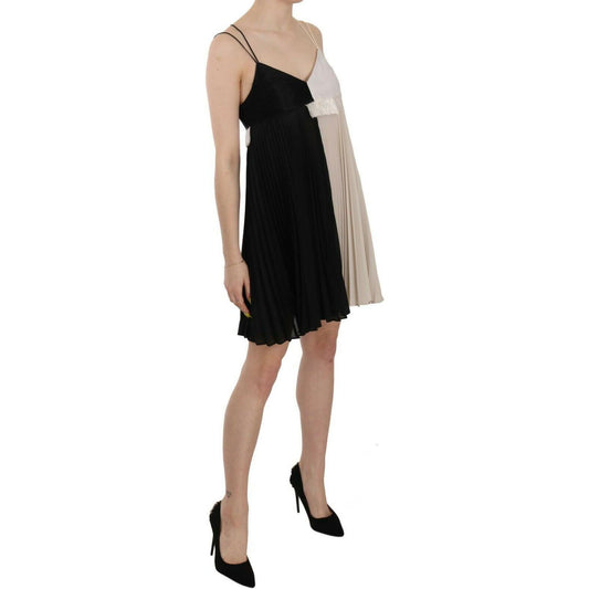 PINKO Black and White Mini Sleeve less A-line Princess Dress TSH3647- 42