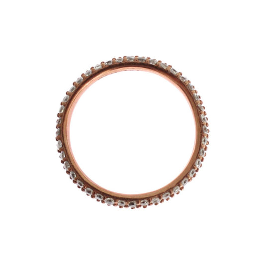 Nialaya Pink Gold 925 Silver Clear CZ Ring Nr. 32- 57