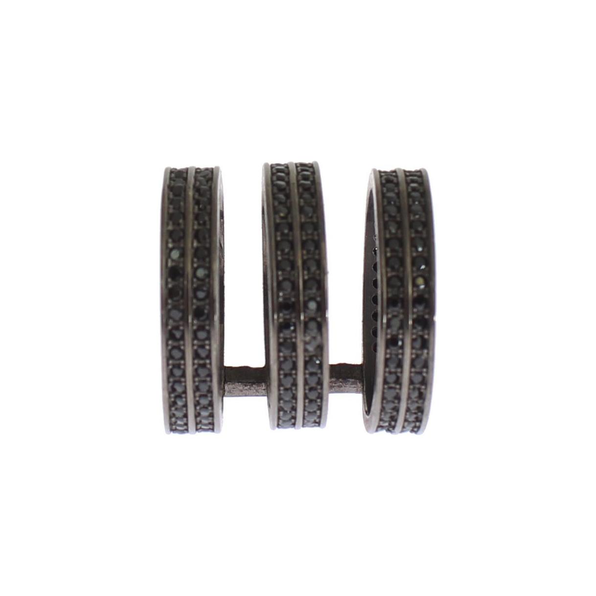 Nialaya Black CZ Rhodium 925 Silver Ring SIG19099- 50
