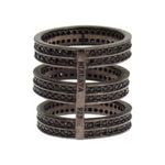 Nialaya Black CZ Rhodium 925 Silver Ring SIG19099- 50