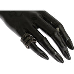Nialaya Black CZ Rhodium 925 Silver Ring SIG19099- 50