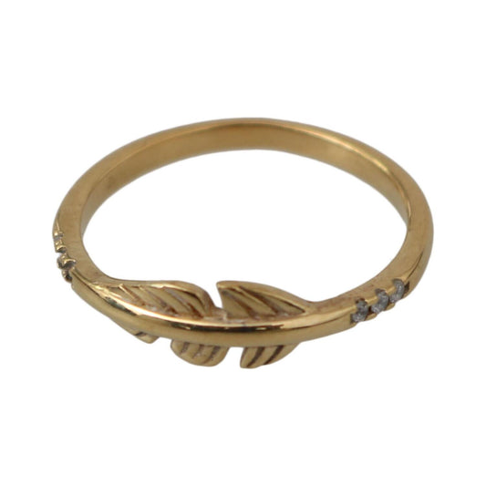 Nialaya Gold Feather Clear CZ 925 Silver Women NY106- 55