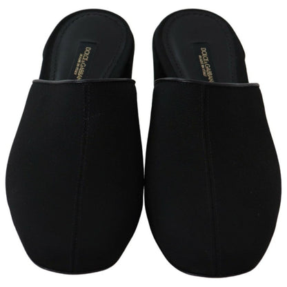Dolce & Gabbana Black Grosgrain Slides Sandals Women Shoes WOMAN SANDALS