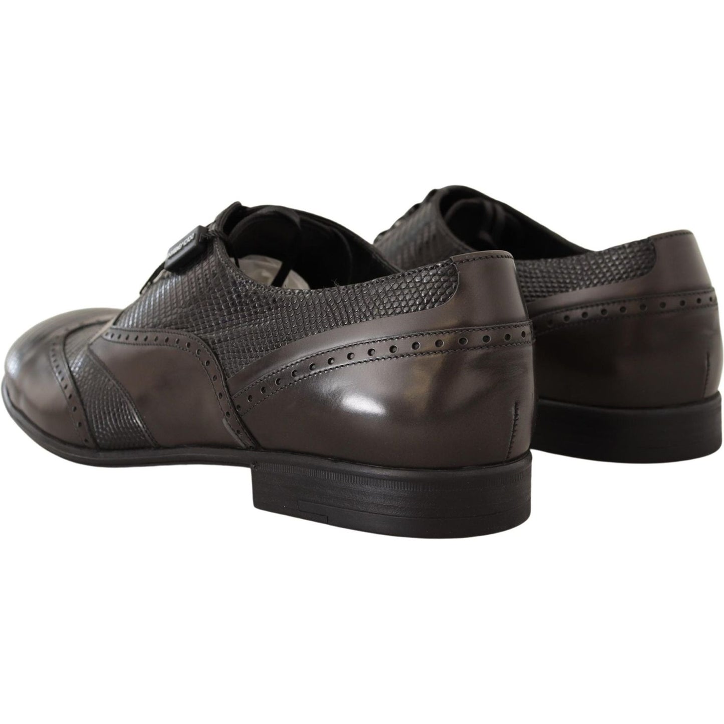 Dolce & Gabbana Brown Lizard Skin Leather Oxford Dress Shoes Dress Shoes