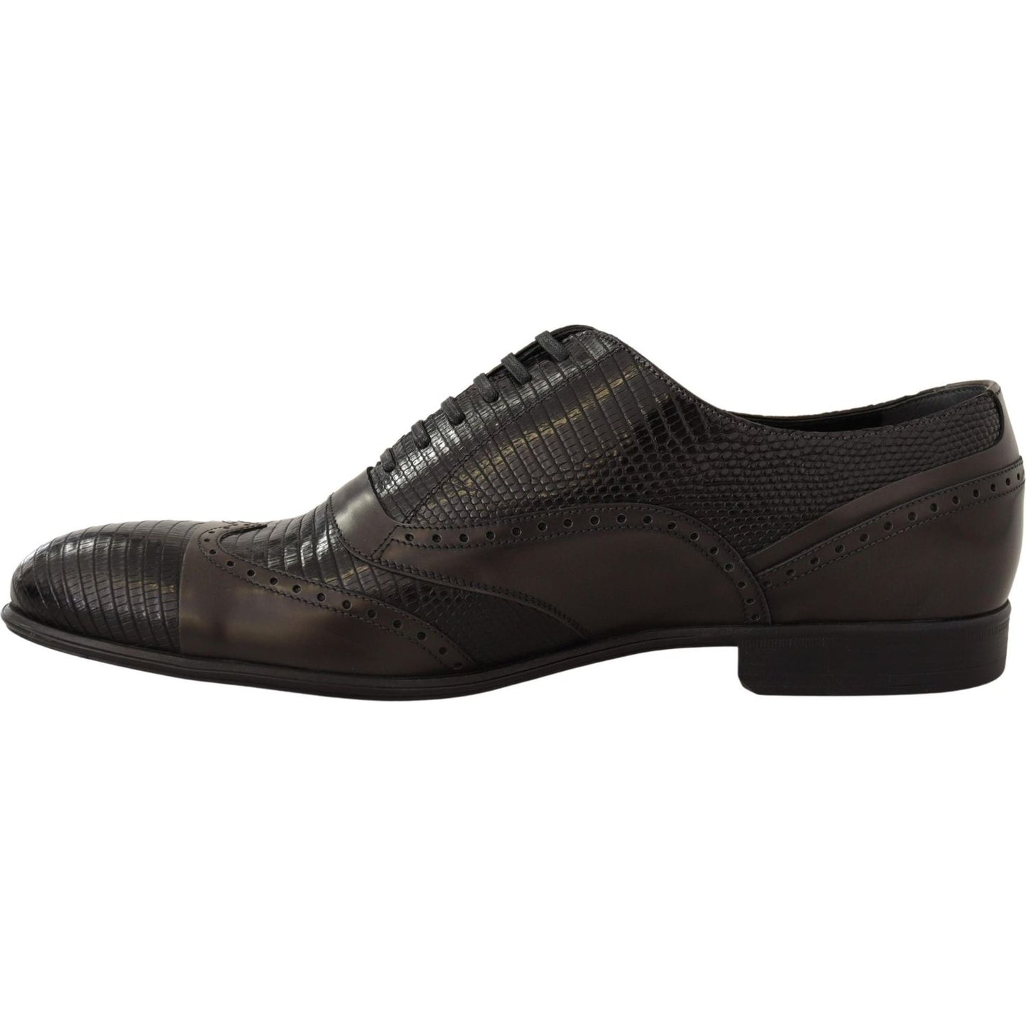 Dolce & Gabbana Brown Lizard Skin Leather Oxford Dress Shoes Dress Shoes