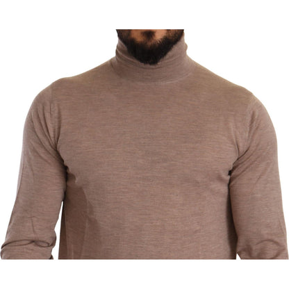 Dolce & Gabbana Brown Cashmere Turtleneck Pullover Sweater