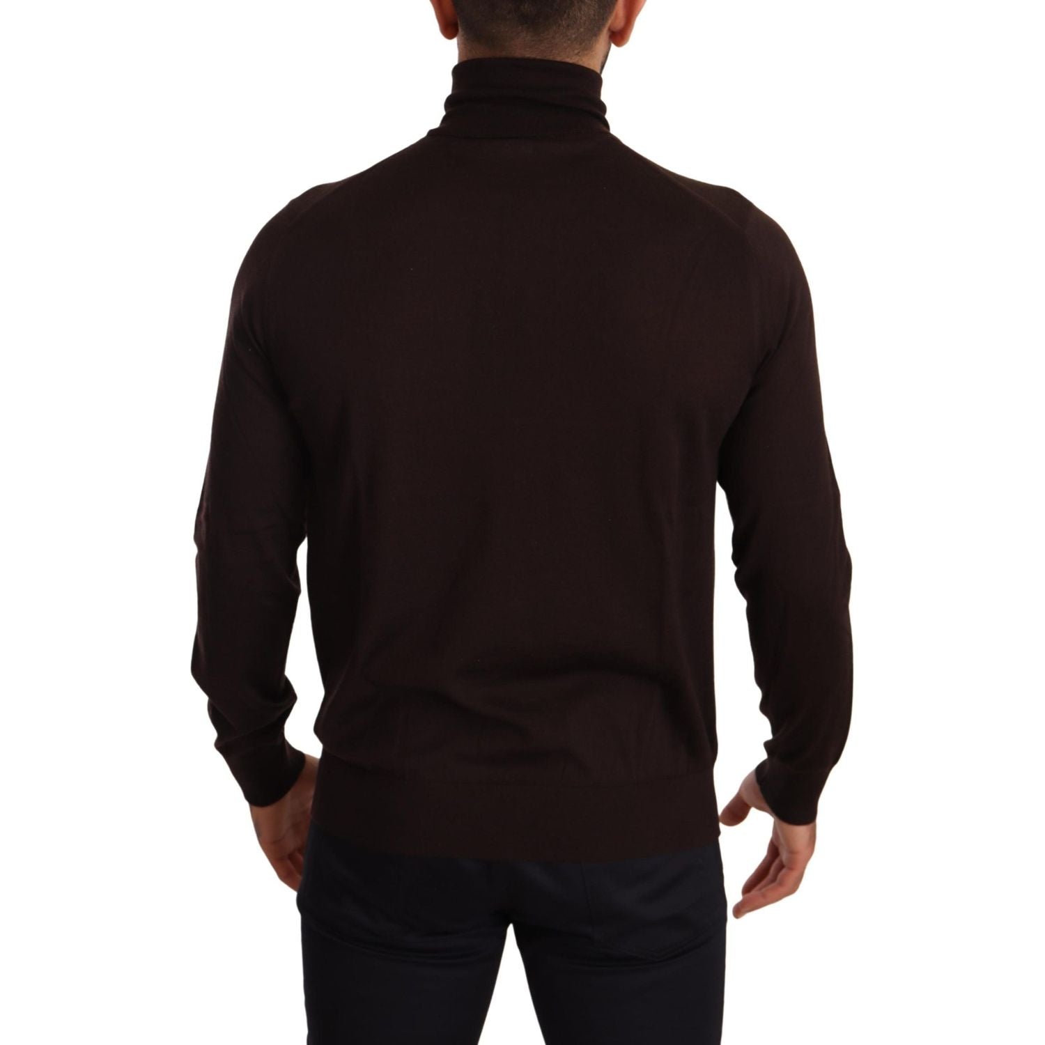 Dolce & Gabbana Brown Cashmere Turtleneck Pullover Sweater