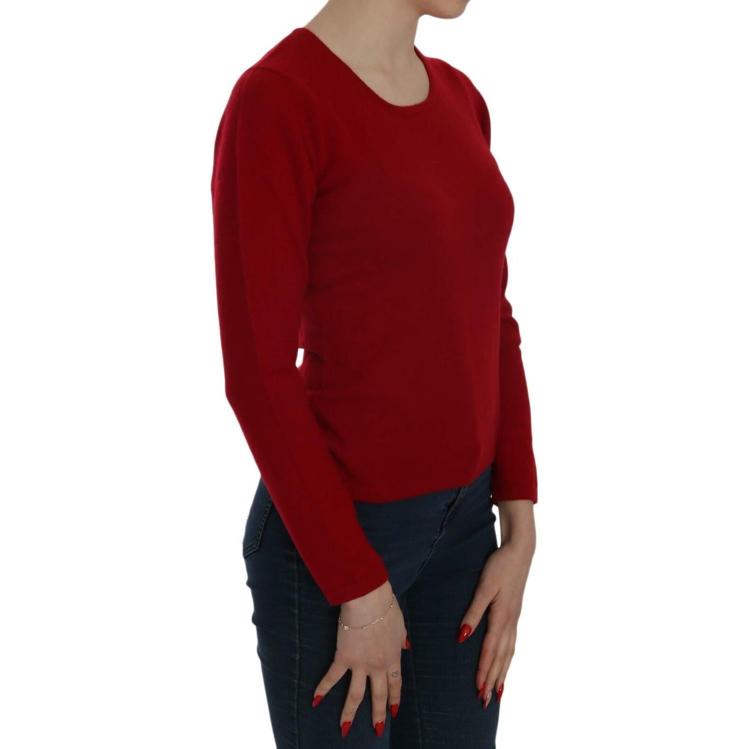MILA SCHÖN Red Round Neck Pullover Cashmere Sweater