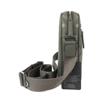 MCM Klassik Mini Sea Turtle Visetos Mixed Leather Multifunction Crossbody Bag Green