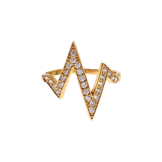 Nialaya Gold 925 Silver Womens Clear CZ 18K Ring Nr. 20- US4