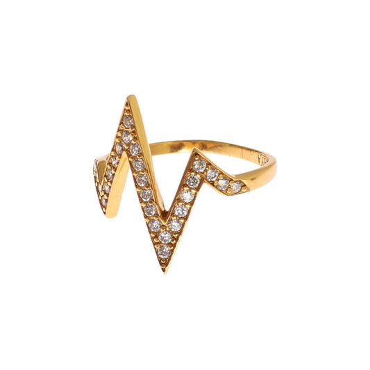 Nialaya Gold 925 Silver Womens Clear CZ 18K Ring Nr. 20- US4