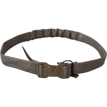 Costume National Gray Leather Silver Buckle Waist Belt WOMAN BELTS