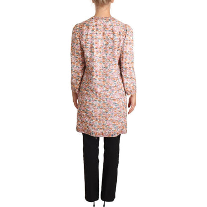 Dolce & Gabbana Multicolor Floral Print Silk Trench Coat Jacket WOMAN COATS & JACKETS