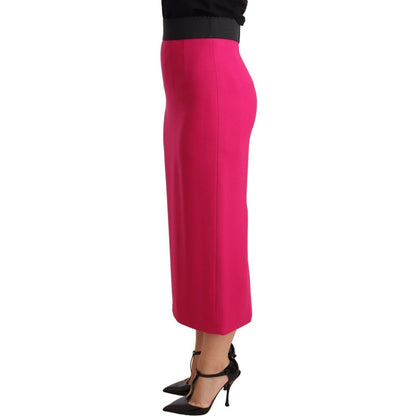 Dolce & Gabbana Pink High Waist Stretch Pencil Straight Skirt Skirt