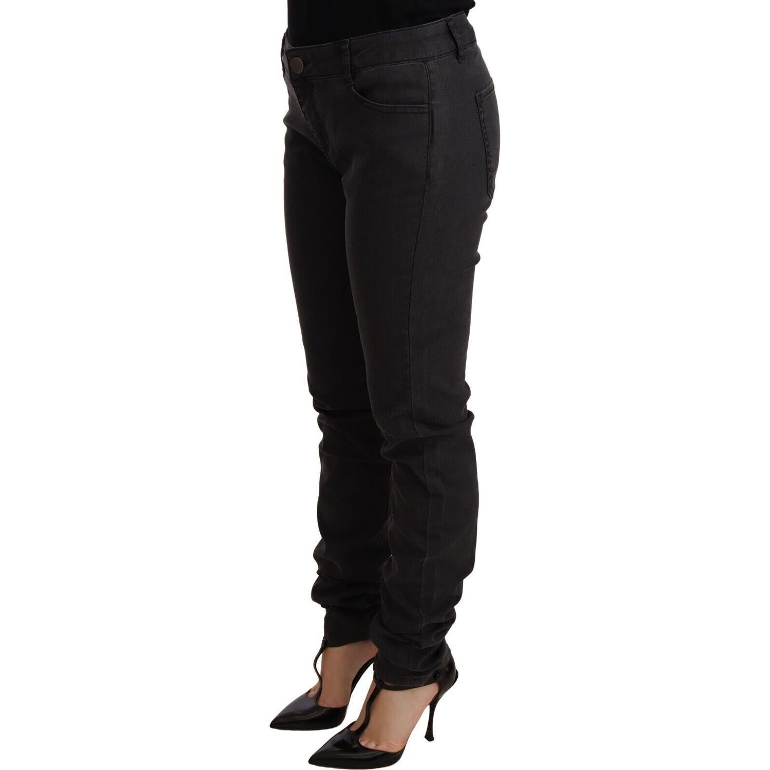 PINKO Black Cotton Stretch Skinny Mid Waist Women Denim Jeans