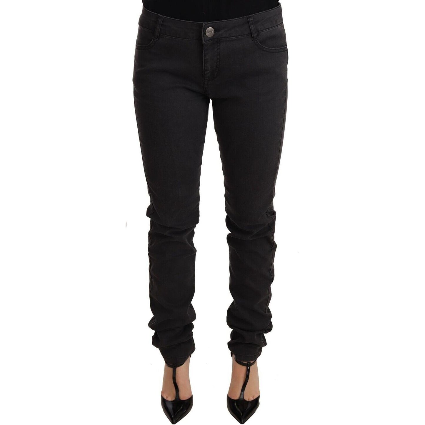 PINKO Black Cotton Stretch Skinny Mid Waist Women Denim Jeans Jeans & Pants