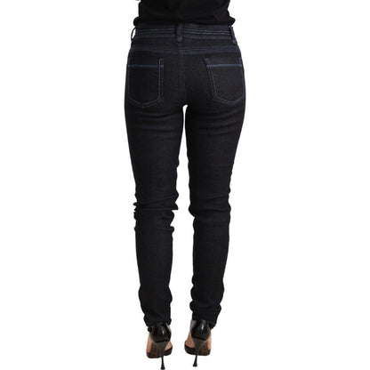 Acht Blue Cotton Low Waist Slim Fit Denim Women Trouser Jeans Jeans & Pants