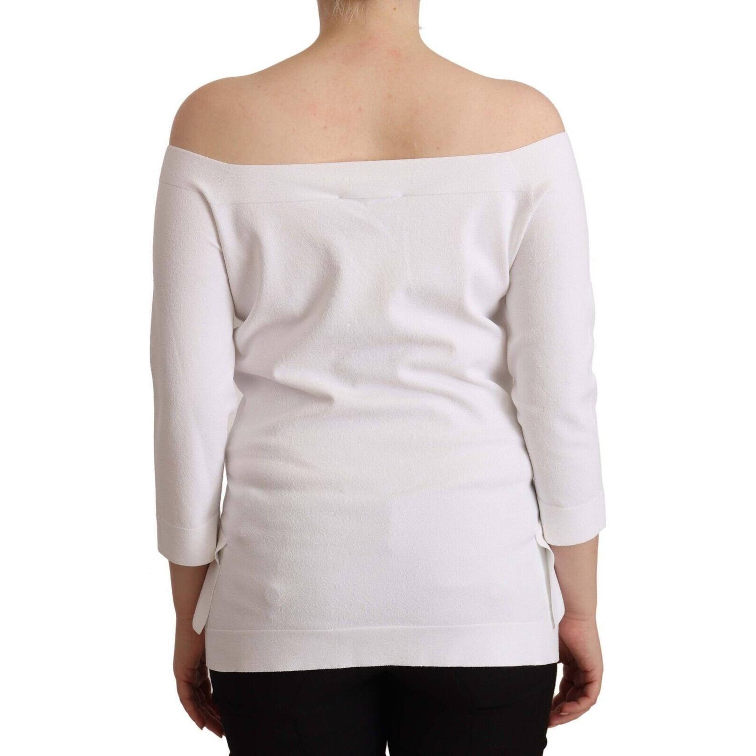 EXTERIOR White Long Sleeves Off Shoulder Women Top Blouse