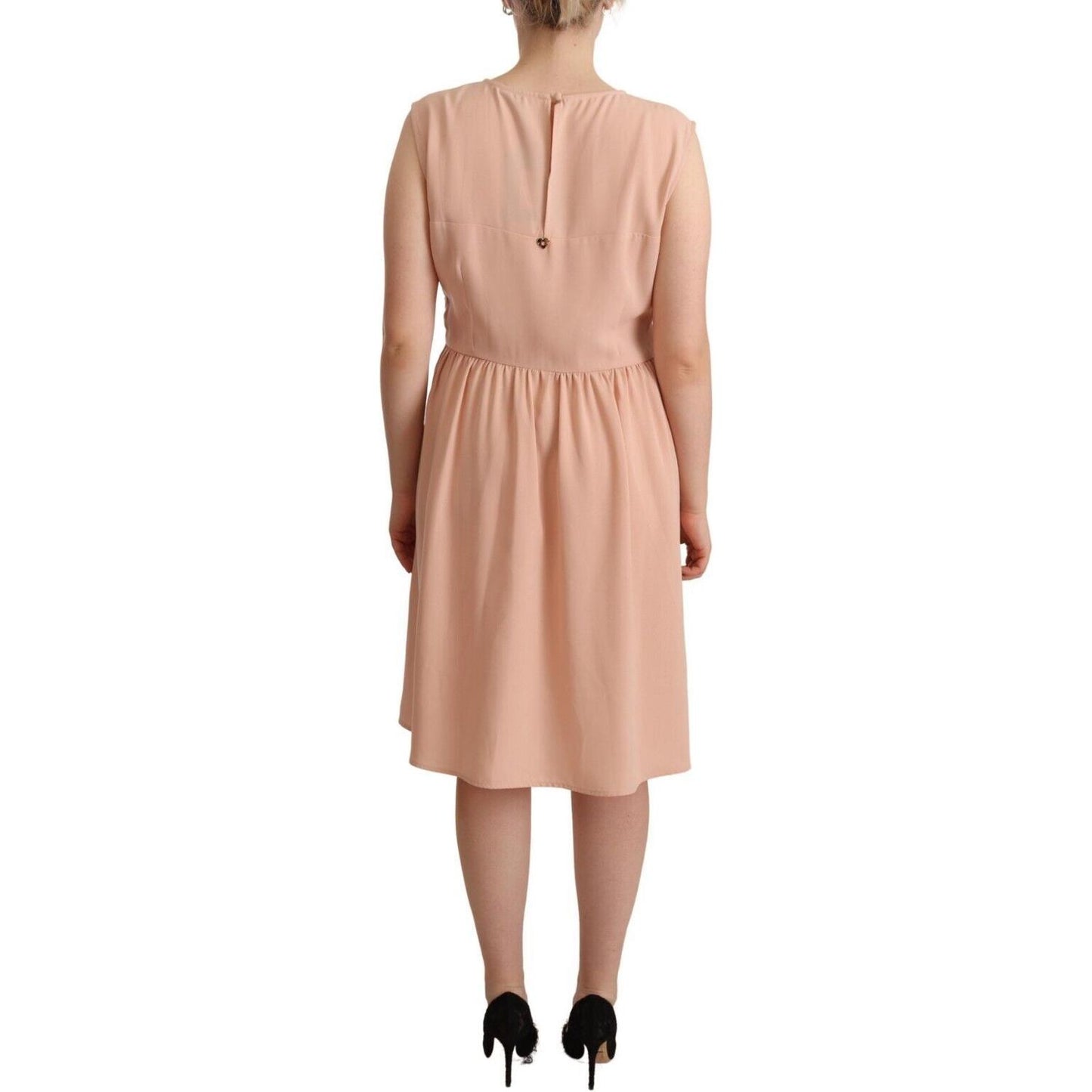 Twinset Beige Polyester Sleeveless Shift Knee Length Dress DR28550 - 48