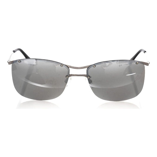 Frankie Morello Silver Metallic Men Sunglass Frankie Morello Light Slate Gray