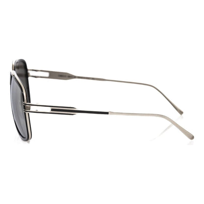 Frankie Morello Black Metallic Fibre Men Sunglass
