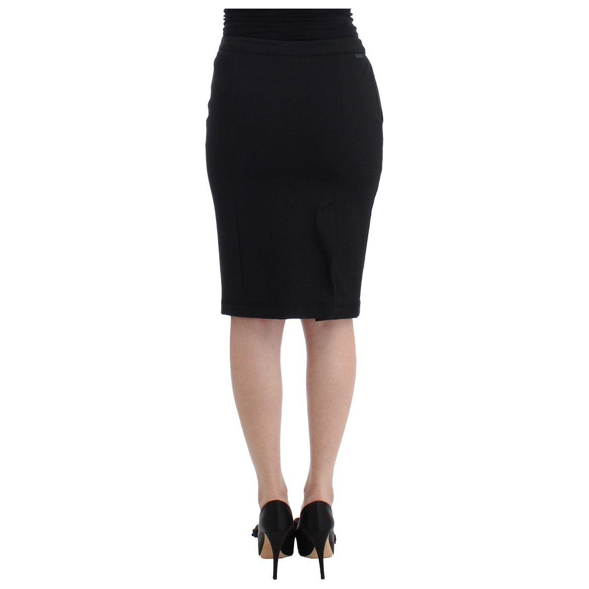 GF Ferre Black Straight Pencil Skirt