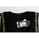 Roccobarocco Black Embellished Jersey Mini Sheath Short Dress SIG11564-2