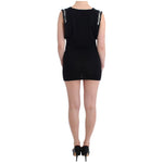 Roccobarocco Black Embellished Jersey Mini Sheath Short Dress SIG11565-3