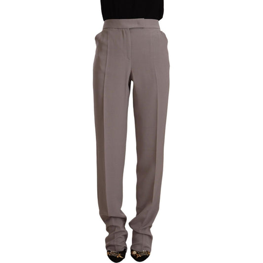 Armani Brown High Waist Silk Tapered Long Pants