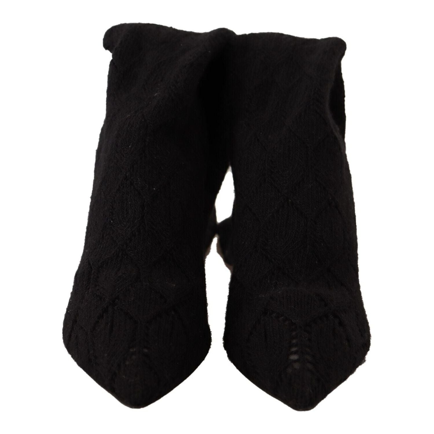 Dolce & Gabbana Black Stretch Socks Knee High Booties Shoes