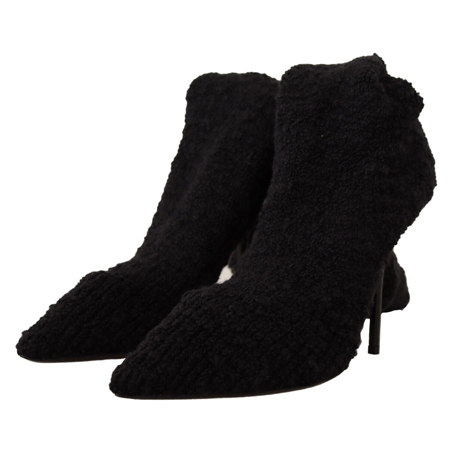 Dolce & Gabbana Black Stretch Socks Knee High Booties Shoes