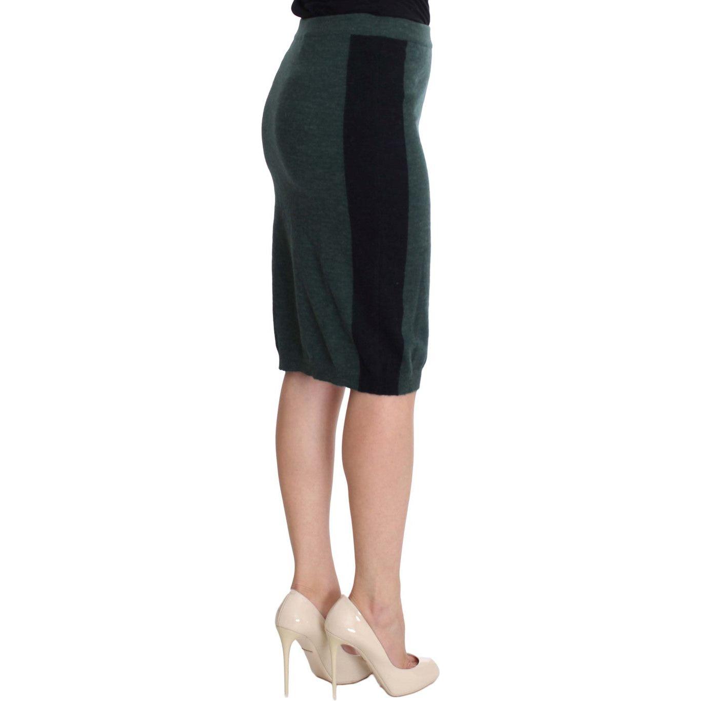 MILA SCHÖN Green Wool Blend Pencil Skirt SIG30152-1