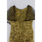 Dolce & Gabbana Yellow Black Floral Lace Ricamo Gown Dress NOC10176-1