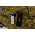 Dolce & Gabbana Yellow Black Floral Lace Ricamo Gown Dress NOC10176-1