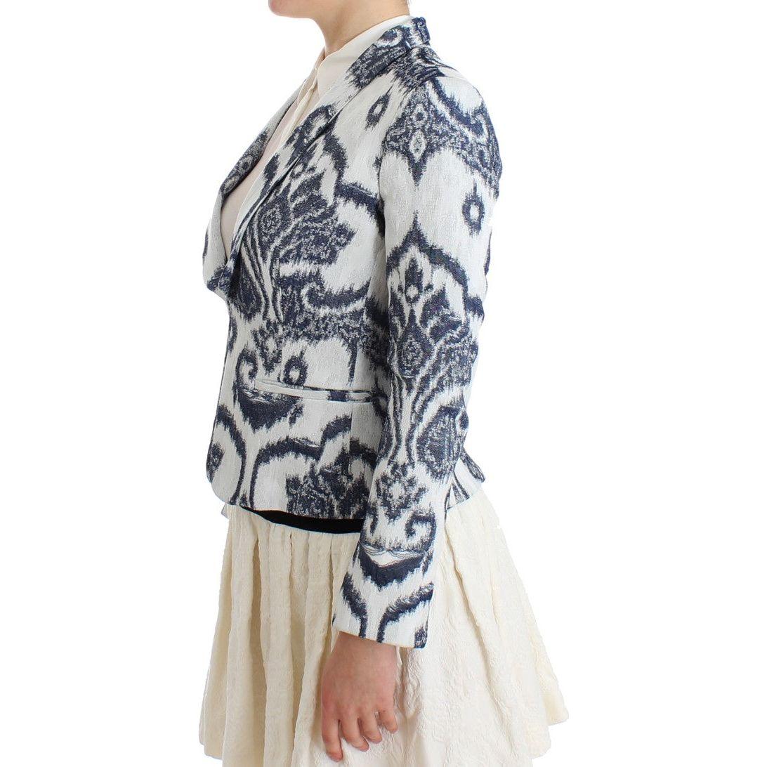 Christian Pellizzari Blue White Blazer Suit Jacket