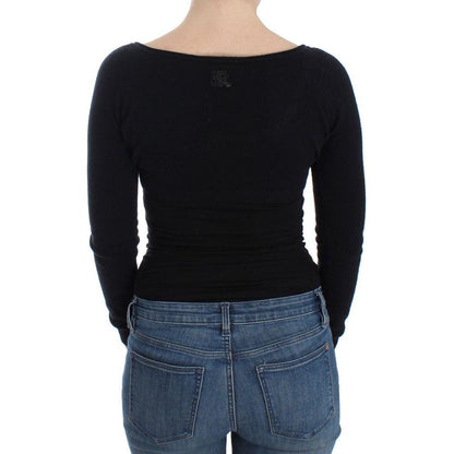 Ermanno Scervino Black Cashmere Cardigan Sweater