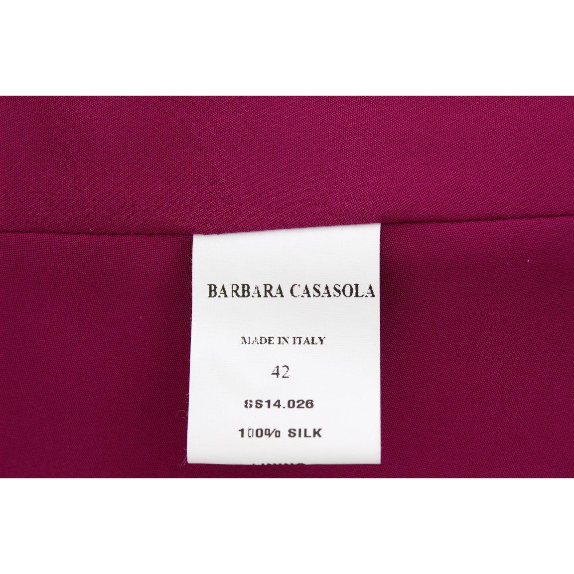 Barbara Casasola Purple Silk Sleeveless Blouse Top SIG12590-1