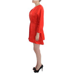 Fyodor Golan Red Mini Linen 3/4 Sleeve Sheath Dress SIG12596-2